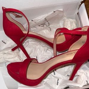 Red aldo heels only worn once